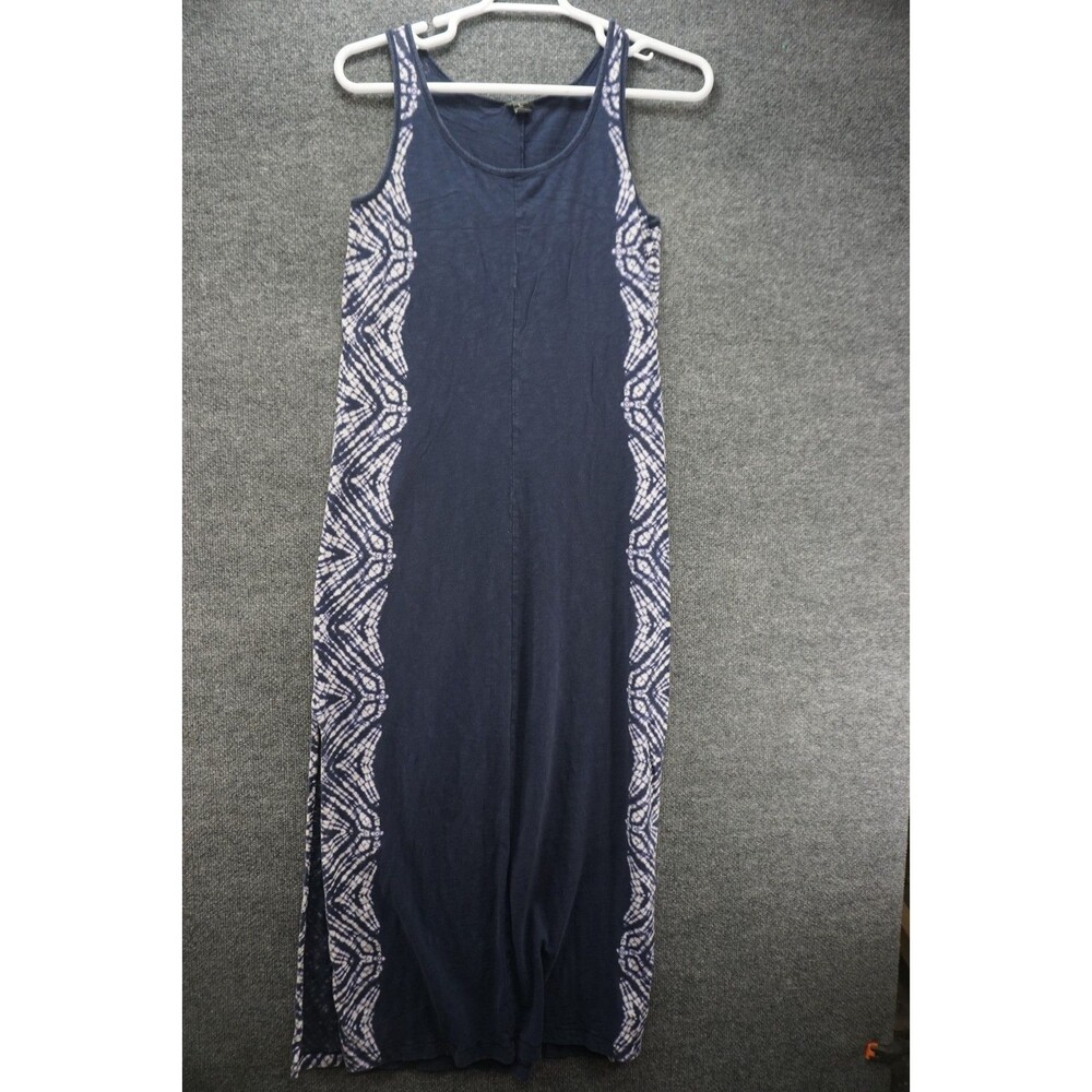 Eddie Bauer Dress Womens Medium Tie Dye Sleeveless Maxi Blue